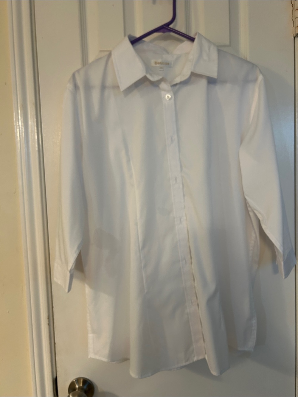 Classic White Button-Down Shirt with Point Collar